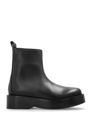 ブーツその他 BOTTEGA VENETA Woman Boots Charcoal 775456V3V00 1370 Bottega Veneta Woven Leather Ankle Boots | Saks Fifth Avenue